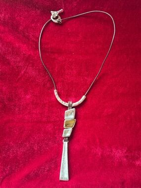 Vintage Y2K Mod Sculpture Art Necklace Geometric Abstract Drop Necklace Unique